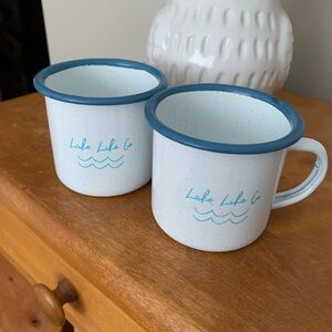 PICK ANY 3 ITEMS FOR $10 - Two Blue and White Enamel Mugs